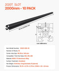 Dope 2020 Aluminum Extrusion Rail Set 10 Pieces Of 78.7 Inch T Slot Profiles European Standard Anodized Linear Rail