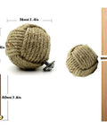 Handmade Jute Rope Drawer Knobs Set Of 6 Rope Knot Cabinet Pulls For Doors Wardrobes And Cupboards Dope Nautical Decor 36 Millimeters Long Screws Included Easy Install, 36mm jute knob and 40mm screw