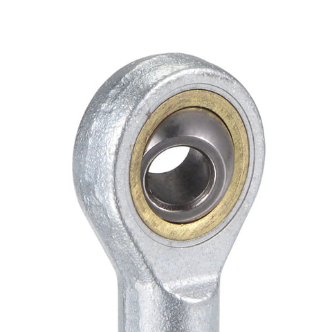 2 Pack Spherical Rod End Bearing With 6mm Bore And M6x1.0 Left Hand Female Thread Connector Self Lubricated Joint Built To Last Heavy Duty Steel Body For Hydraulic Cylinders And Industrial Machinery close-up of bearing eye