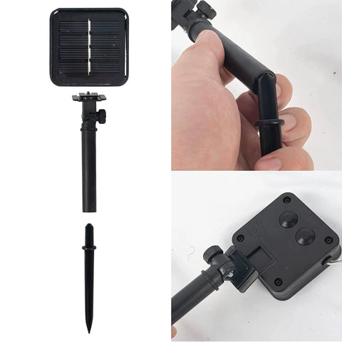 Two Pack 80Ft Solar Powered Fairy Lights With 240 LEDs Copper Wire, solar panel components on white background