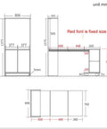 Technical diagram of Desk Folding Hinge Kit Aluminum Alloy Space Saving Connector with measurements in millimeters