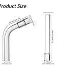 4 Pack Borosilicate Glass Tube Stem Set For Drying And Lab Experiments 110mm, showing straight and curved glass dimensions.