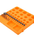 FTVOGUE ER11 Collet Chuck And Pointed Knife Set For CNC Milling displayed on orange holder, featuring various sizes for precise metal cutting.