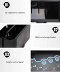 Portable Countertop Ice Maker Pumping Out 55 Lbs Of Irresistible Chewable Bullet Ice Daily featuring 12 evaporation columns and 1.8KG basket.