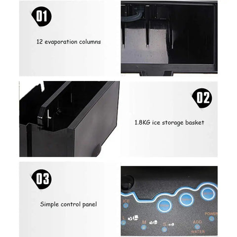 Portable Countertop Ice Maker Pumping Out 55 Lbs Of Irresistible Chewable Bullet Ice Daily featuring 12 evaporation columns and 1.8KG basket.