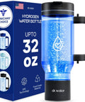 32 Oz Hydrogen Water Bottle With BPA Free Build, Portable Hydrogen Generator Tumbler Using SPE PEM Technology, in black