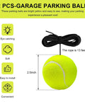 Two Pack Garage Parking Ball Set With Adjustable Height Ceiling Lanyard And Mount Hooks Tennis Ball Car Stop Indicator
