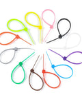 Massive 1200 Pack Multicolor Zip Ties 4 Inch Self Locking Nylon Cable Ties Set In 12 Colors arranged in a circle