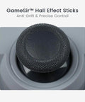 Close-up of Hall Effect stick on Retro 90s Themed Wired Game Controller For Switch Android iOS PC Steam with precise control