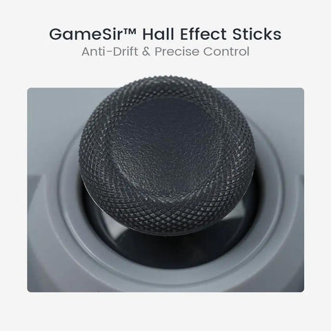Close-up of Hall Effect stick on Retro 90s Themed Wired Game Controller For Switch Android iOS PC Steam with precise control