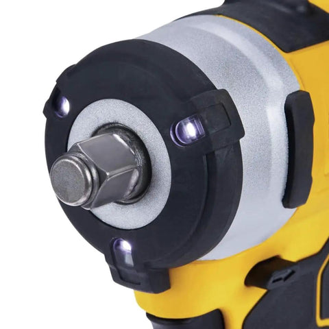 Close-up of Xtreme 12V Max Brushless One Half Inch Cordless Impact Wrench Tool Only, highlighting LED ring and metal head.