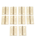 Beefy Four Hole Rotating Concealed Cabinet Hinges Set For Doors And Drawers, 10 Pieces, 35 By 22 Mm, Heavy Duty, shown in gold tone