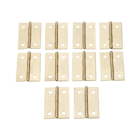 Beefy Four Hole Rotating Concealed Cabinet Hinges Set For Doors And Drawers, 10 Pieces, 35 By 22 Mm, Heavy Duty, shown in gold tone