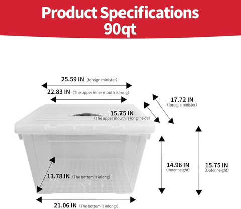 Massive 90 QT 8 Pack Stackable Clear Storage Tote Bins With Secure Snap Lids For Heavy Duty Home Office Garage Organization And Toy Cleanup That Creates A Clean Sweep