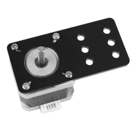 Heyous NEMA17 stepper motor mount plate, black aluminum alloy for 3D printers, motor attached