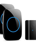 Wireless Door Chime Kit With Sensor And Receiver, Plug And Play Entry Alarm, No Wiring Required, Easy Adhesive Door Sensor Install, Long Range Up To 1000 Feet, Pre-Paired Right Out Of The Box; black receiver and sensor