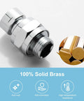 All Metal Shower Head Swivel Ball Adapter With Adjustable Arm Extension Connector, Universal Showering Component In Chrome, Solid Brass Build, Super Easy Install, 40 Degree Angle Range For A More Powerful, Customizable Shower. 100% solid brass
