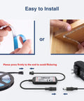 26Ft Dimmable 24V LED Strip Lights With Remote Tunable White 3000K-6500K installation steps shown in image