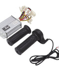 36V 1000W Brushed Motor Controller With Throttle Hand Grip Kit For Electric Bikes Scooters Go Karts includes throttle grips and wiring.