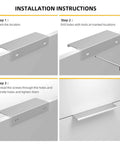Installation instructions for Brushed Nickel Finger Edge Pulls For Cabinets And Drawers, 10 Pack Kitchen Cabinet Hardware Handles