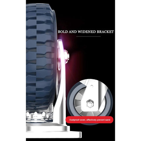 Heavy Duty Polyurethane Caster Wheels Set Of Four All Terrain Swivel Casters With Secure Locking Brakes, bold bracket close-up.