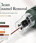 Handheld Electric Magnet Wire Stripping Machine With Six Speed Settings For Precise Enameled Copper Wire Removal showing before and after enamel removal.