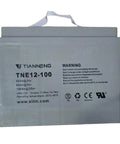 Apollolift 12V 100Ah Lead Acid Battery for Full Electric Pallet Jack Truck, heavy duty sealed unit with warning label.
