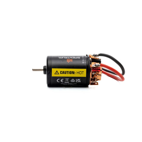 Smart Firma 12T Rebuildable 550 3-Pole Brushed RC Motor For 1/10 Scale RC Cars, side view with warning label visible