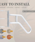 Installation guide for Top Shelf White Handrails For Outdoor Steps Wall Mount And Stair Rails With Anti Slip Grip