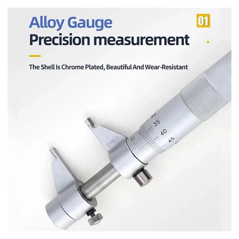 Digital Caliper, Micrometer Internal Diameter Measuring Tool with chrome-plated shell and precision measurement features.