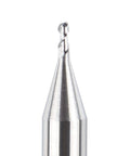 Close-up view of Aluminum End Mills Set One Eighth Inch Shank Two Flute CNC Spiral Router Bits Upcut For Aluminum And Non Ferrous Metals