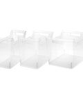 Narrow Shelf Bin With Handles, Clear Plastic Storage Container For Quick Easy Organizing On Shelves, Closets And Pantries, 6 Pack, Fits Standard Shelves, Measures 13 Inches Long, Five And Three Eighths Inches Wide, Nine And Three Quarters Inches High