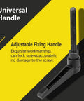 Four Pack M8 Male Thread Clamping Lever Handles Featuring Rock Solid Stainless Steel Construction With No Sweat Adjustment For Fast Machine Tweaks Black 70mm Finish shop-ready adjustable fixing handle with black grip and long screw.