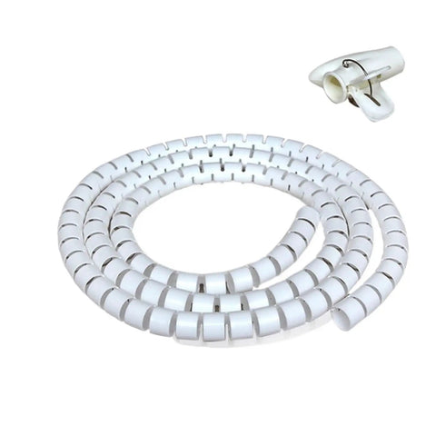 Spiral Cable Protection Sleeve 1M Gray Wrap Organizer 32mm Diameter Tidy Tube Durable Plastic Sheath For Cables Wire Management