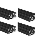 4 Pack Sleek Black 20X40mm T Slot Aluminum Extrusion 300mm with smooth edges and grooves for CNC builds.
