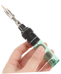 Hand holding Portable Gas Soldering Iron Kit For Electronics Repair And Vehicle Fixes Cordless Welding Torch shown