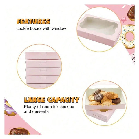 20 Pcs Kraft Paper Gift Boxes With Window Rectangle Jewelry And Treat Boxes showing features and large capacity
