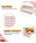 Kraft Paper Cake Boxes With Open Window Rectangle Sweet Gift Packaging showing stackable feature and large capacity for cookies and treats.