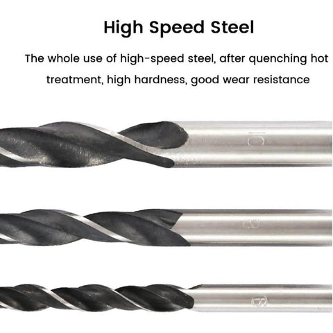 Pocket Hole Screw Jig And Dowel Drill Joinery Kit For Woodworking showing high-speed steel drill bits