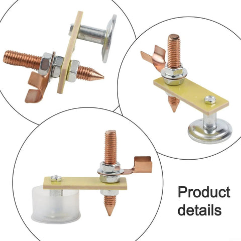 Hot Magnetic Welding Ground Clamp With Strong Magnet Head For Fast Setup On Flat Or Curved Metal Surfaces Quick Connect Earth Clip And Secure Metal Plate Support Tool For Heavy Duty Fabrication Jobs, showing detailed components.