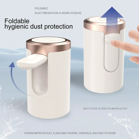 Foldable hygienic dust protection on Electric Water Jug Pump For Home Office Kitchen Counter Drinking Quiet Bottle Dispenser Pump Portable Water Bottle Pump For Jugs Chillers And Fountains Easy One Hand Use Everyday Hydration Made Easy