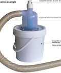 Heavy Duty Industrial Cyclone Dust Collector With 50Mm Hose Port, clear top and beige hose, used for debris separation and air filtration.