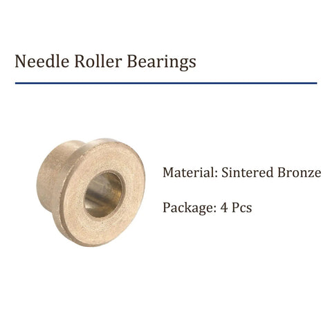 4 Pack Flange Sleeve Bearing 6mm x 10mm x 8mm Self Lubricating Bronze Bushing For Machine Shafts shown close-up