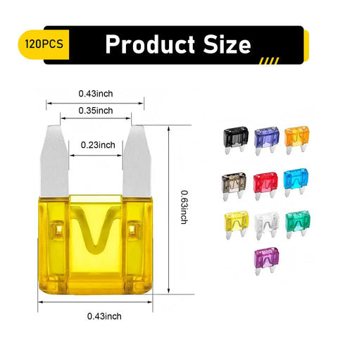 Must Have 120 Piece Car Fuse Kit With Quick Blow Mini Blade Fuses In 2A 3A 5A 7.5A 10A 15A 20A 25A 30A 35A For Cars RVs