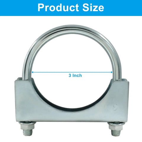 Heavy Duty 3 Inch U Bolt Clamp Stainless Steel Muffler Exhaust Saddle Style Anti Corrosion U Bolt For Automotive Installations