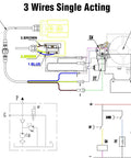 3 Wire Dump Trailer Remote Control Switch 12V DC For Single Acting Hydraulic Pump Power Unit diagram