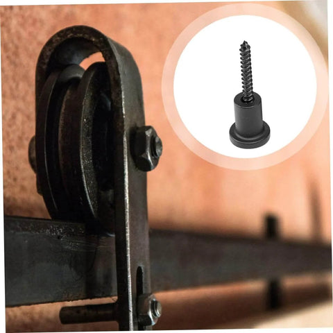 Close-up of Barn Door Track Connector Accessories With Wall Spacers For Sliding Barn Doors DIY Upgrade Kit Replacement Parts