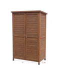 Massive Outdoor Storage Cabinet Crafted From Top Shelf Natural Cedar For Yard Gear And Hand Tools weather-resistant design, 1m wide.