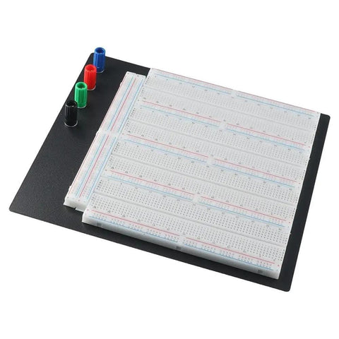 Heavy Duty Solderless Breadboard With 3220 Holes, Dual Terminal Strips, Four Distribution Bars, Black Aluminum Back Plate