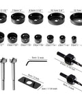 PETUOL 22-piece hole saw kit with mandrels, drill bits, hex key and storage box; sizes 19–127 mm